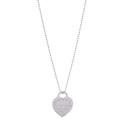 Tiffany Sterling Silver Long Return to Tiffany Heart Pendant Necklace 1 of 8