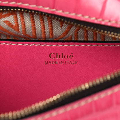 Chloe Crocodile Embossed Mini Daria Chain Bag Hot Pink 7 of 12