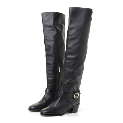 Jimmy Choo Calfskin Beca Knee High Boots 39 Black 2 of 10