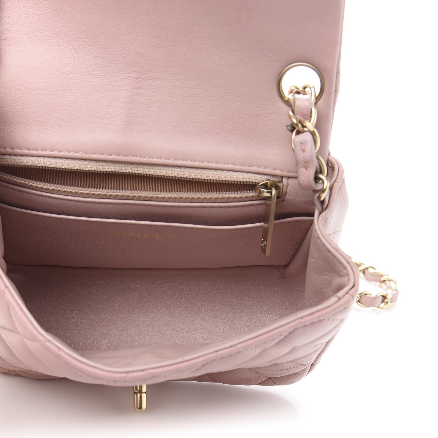 Chanel Lambskin Quilted Mini Square Flap Pink 5 of 13