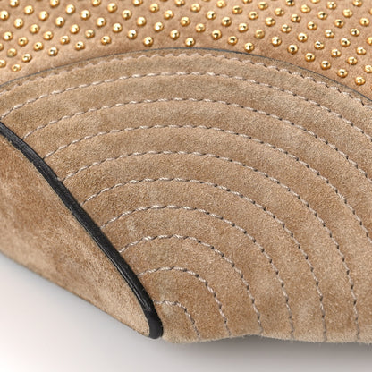 Alexander McQueen Suede Studded De Manta Clutch Light Brown 9 of 9