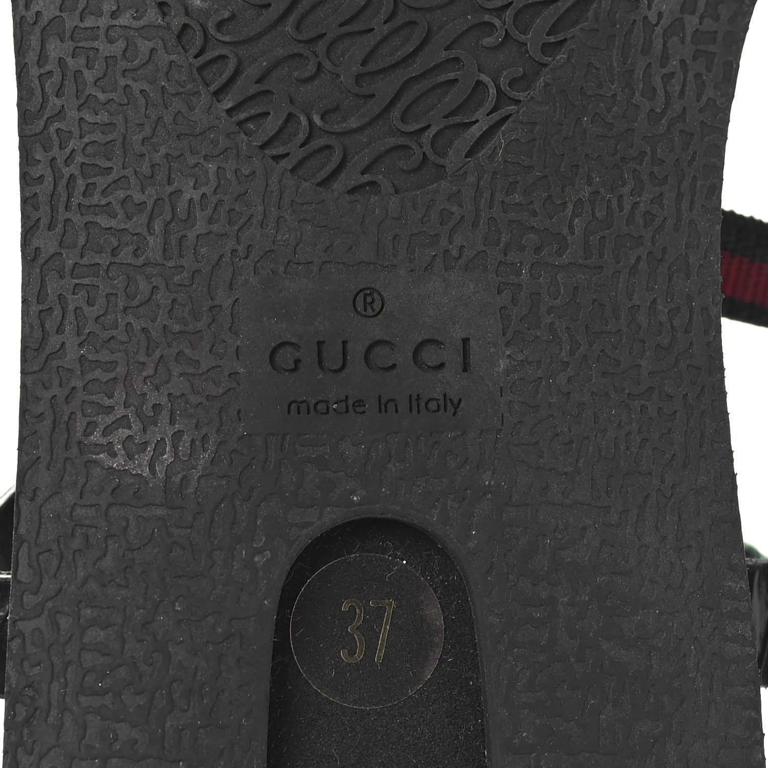 Gucci Nappa Web Wimbledon Thong Sandals 37 Black 7 of 8