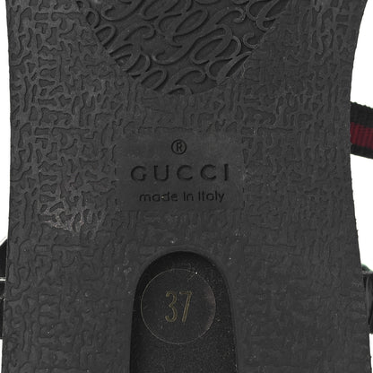 Gucci Nappa Web Wimbledon Thong Sandals 37 Black 7 of 8
