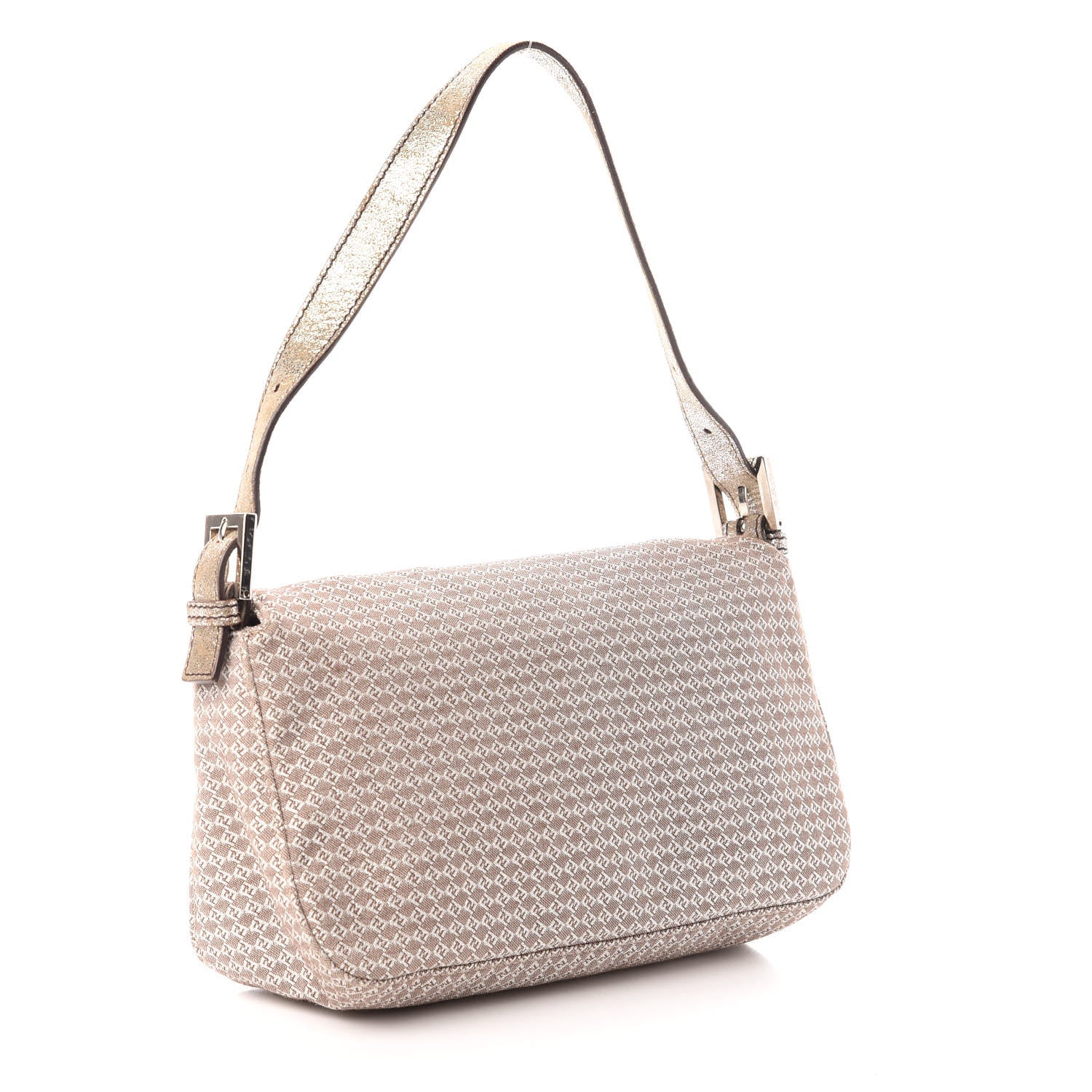 Fendi Metallic Zucchino Baguette Silver 3 of 9