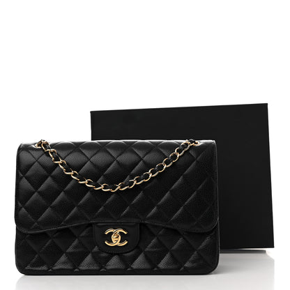 Chanel Caviar Quilted Jumbo Double Flap Black 11 of 11