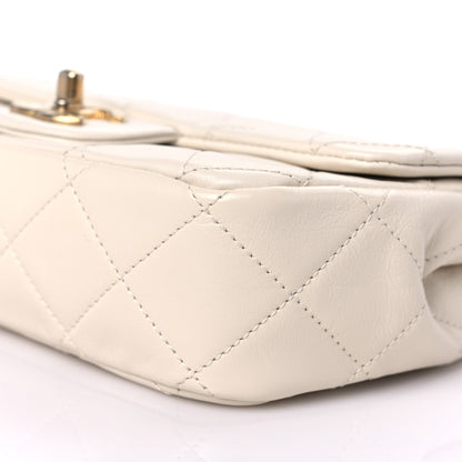 Chanel Calfskin Quilted Mini Crystal Pearls Rectangular Flap White 8 of 8