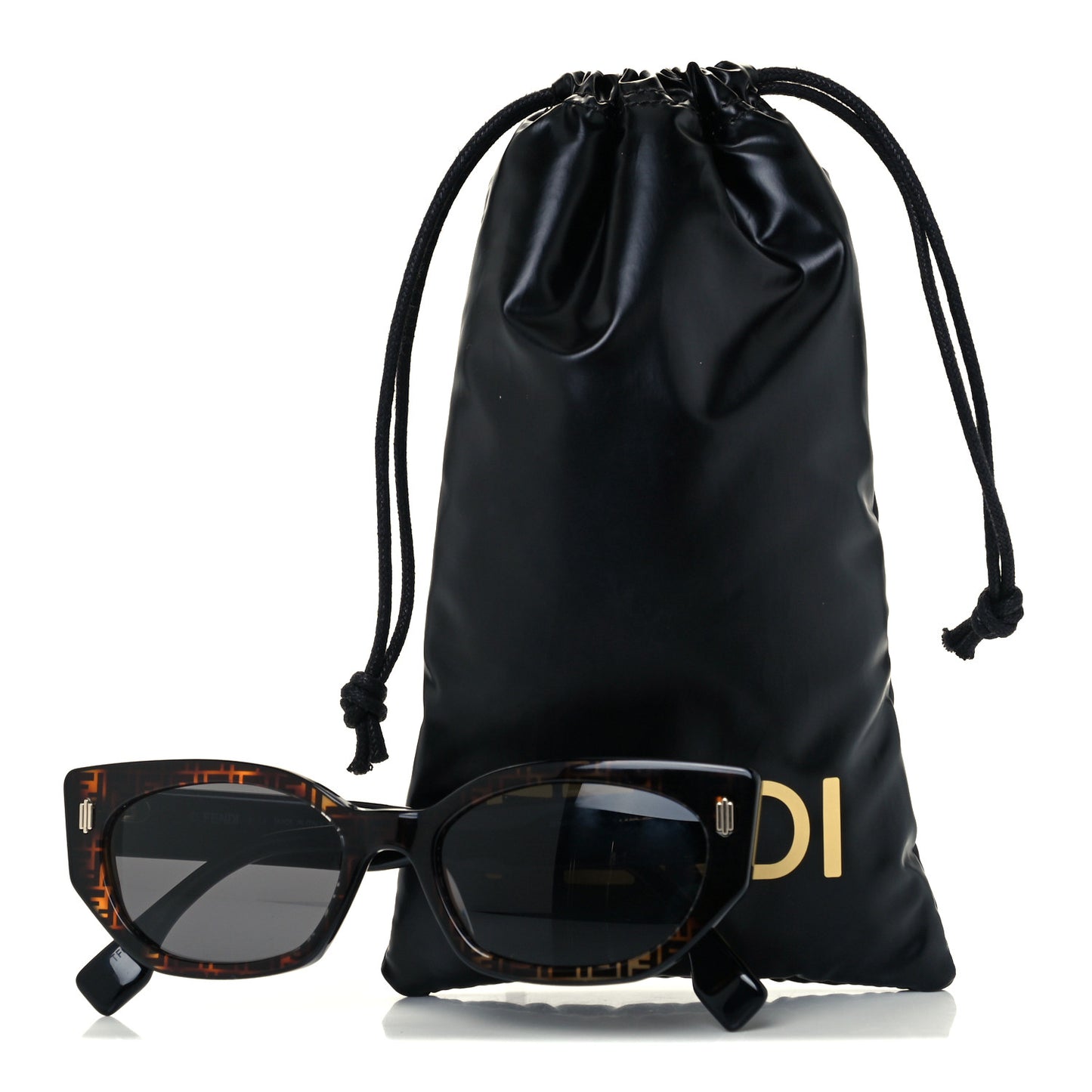 Acetate Fendi Bold Sunglasses FE40018I Havana Black