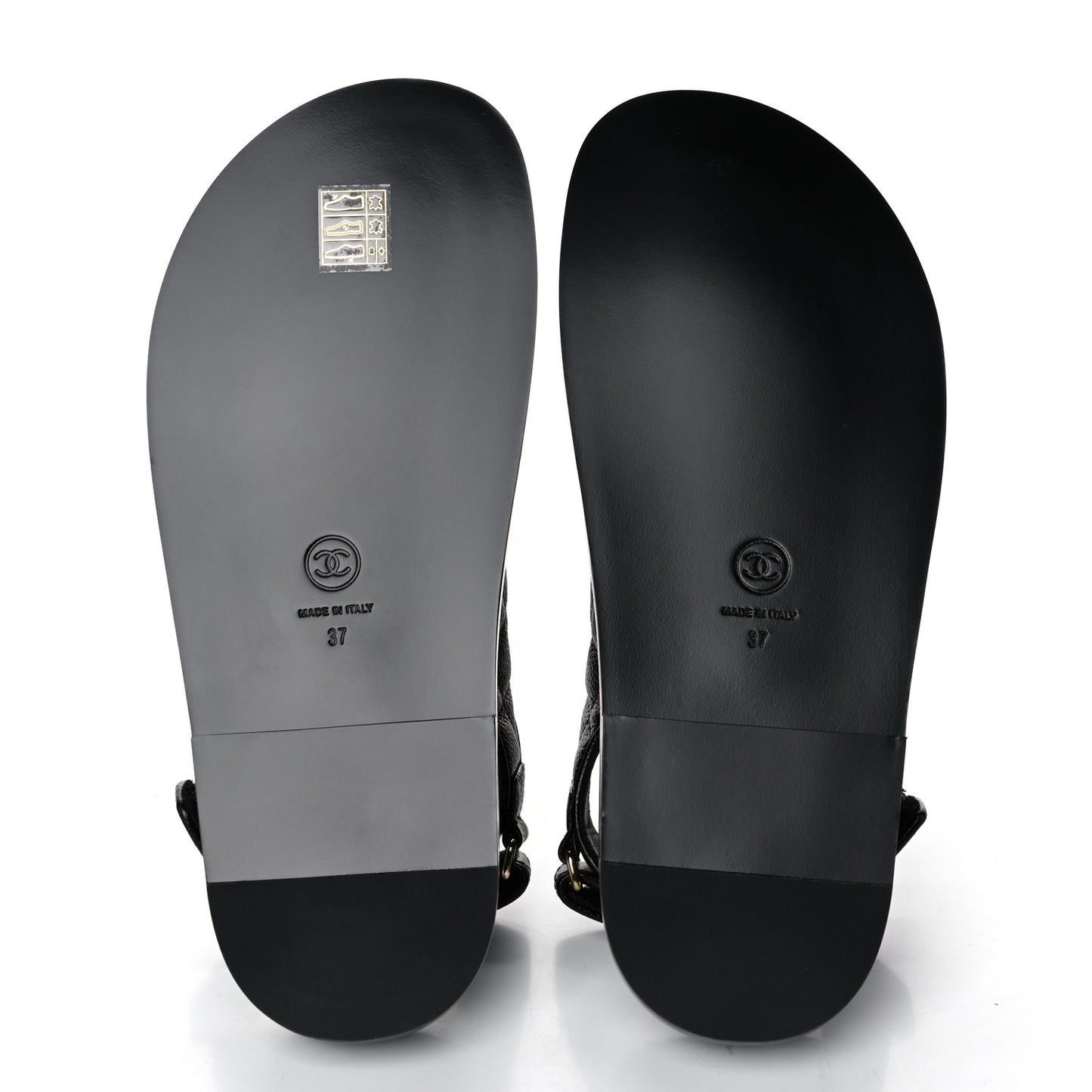 Grained Calfskin Velcro Dad Sandals 37 Black