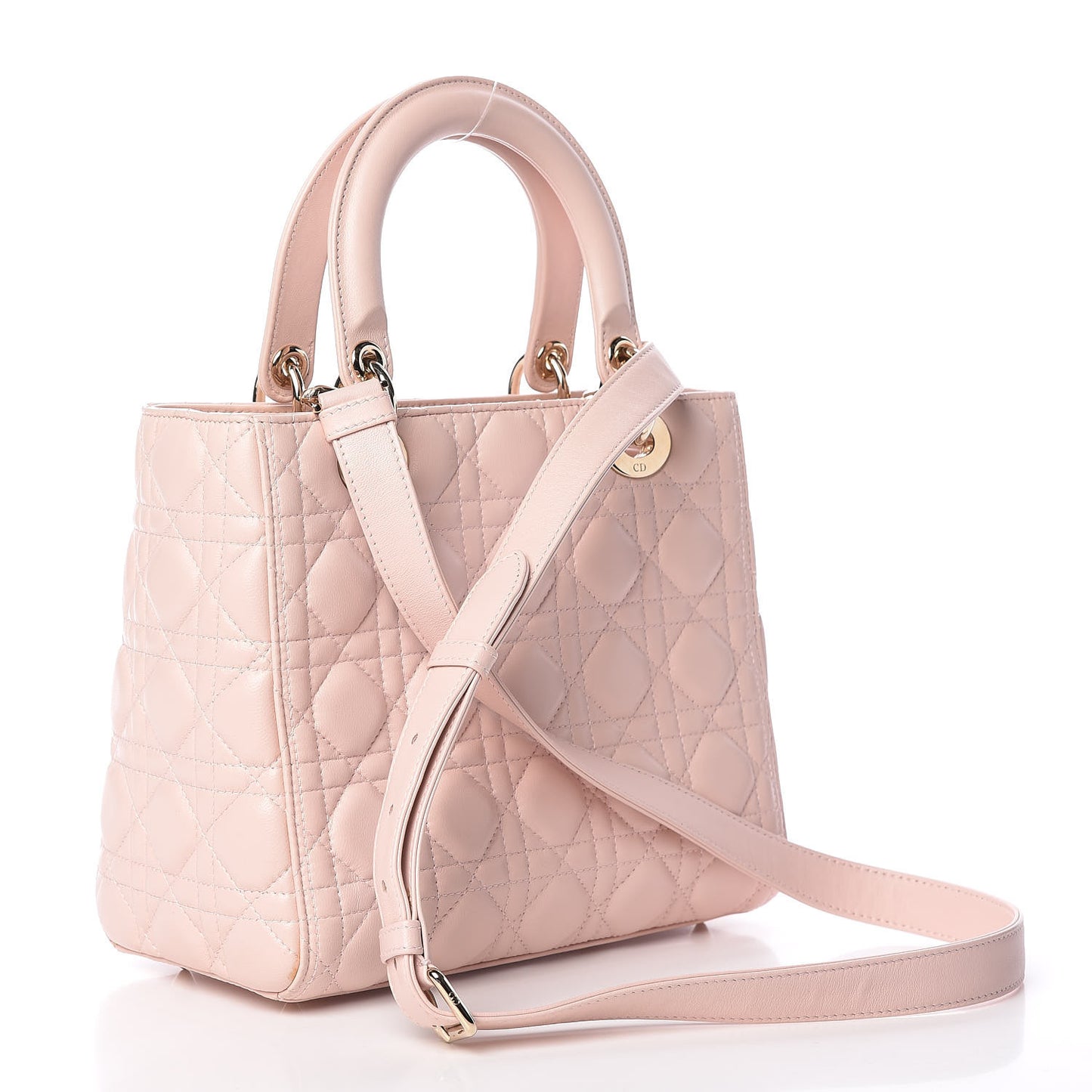 Lambskin Cannage Medium Lady Dior Light Pink