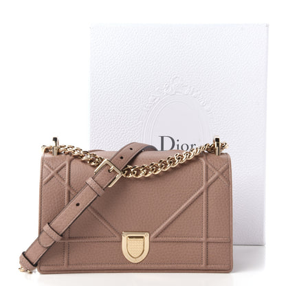 Christian Dior Grained Calfskin Small Diorama Flap Bag Taupe 10 of 11