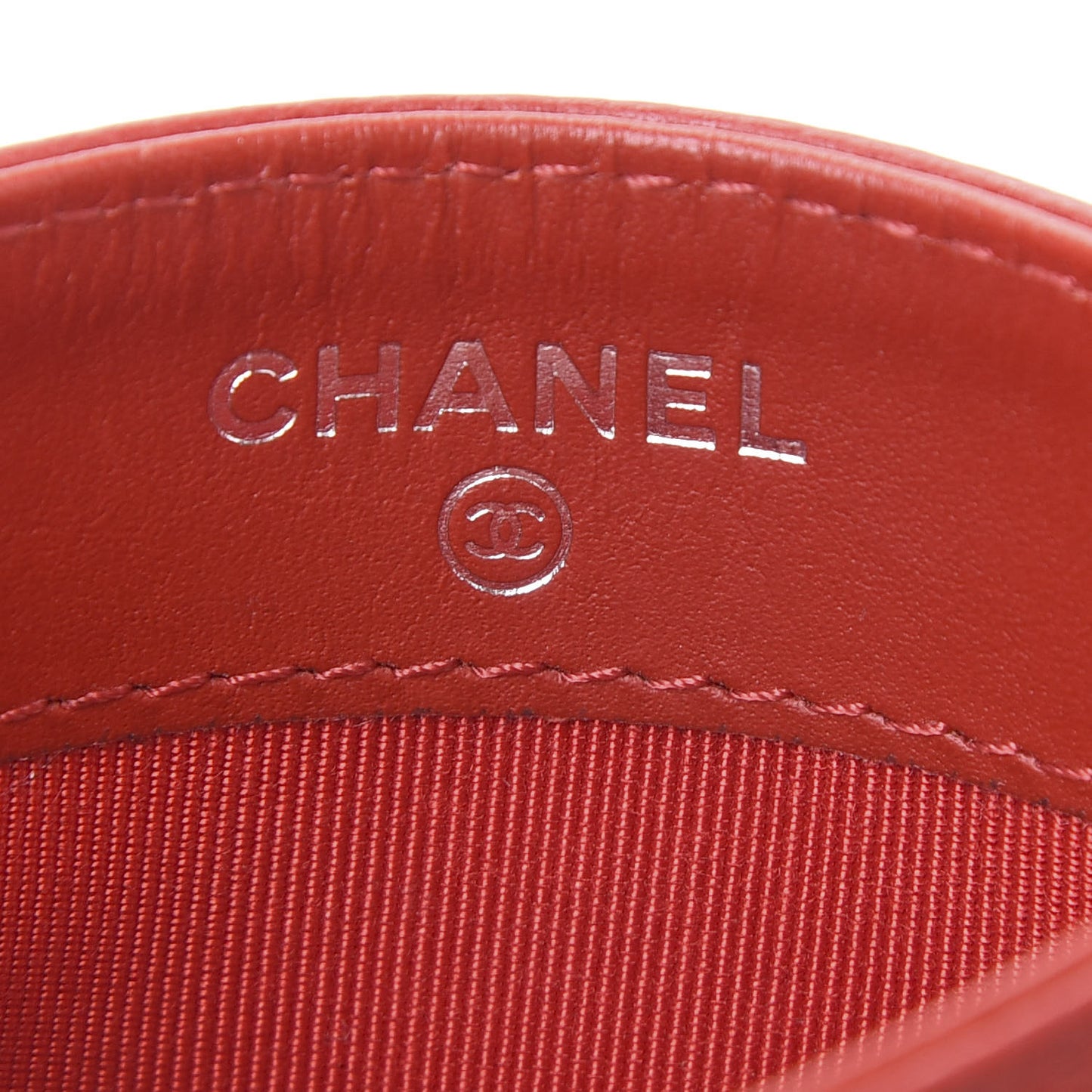 Caviar Quilted Card Holder Red
