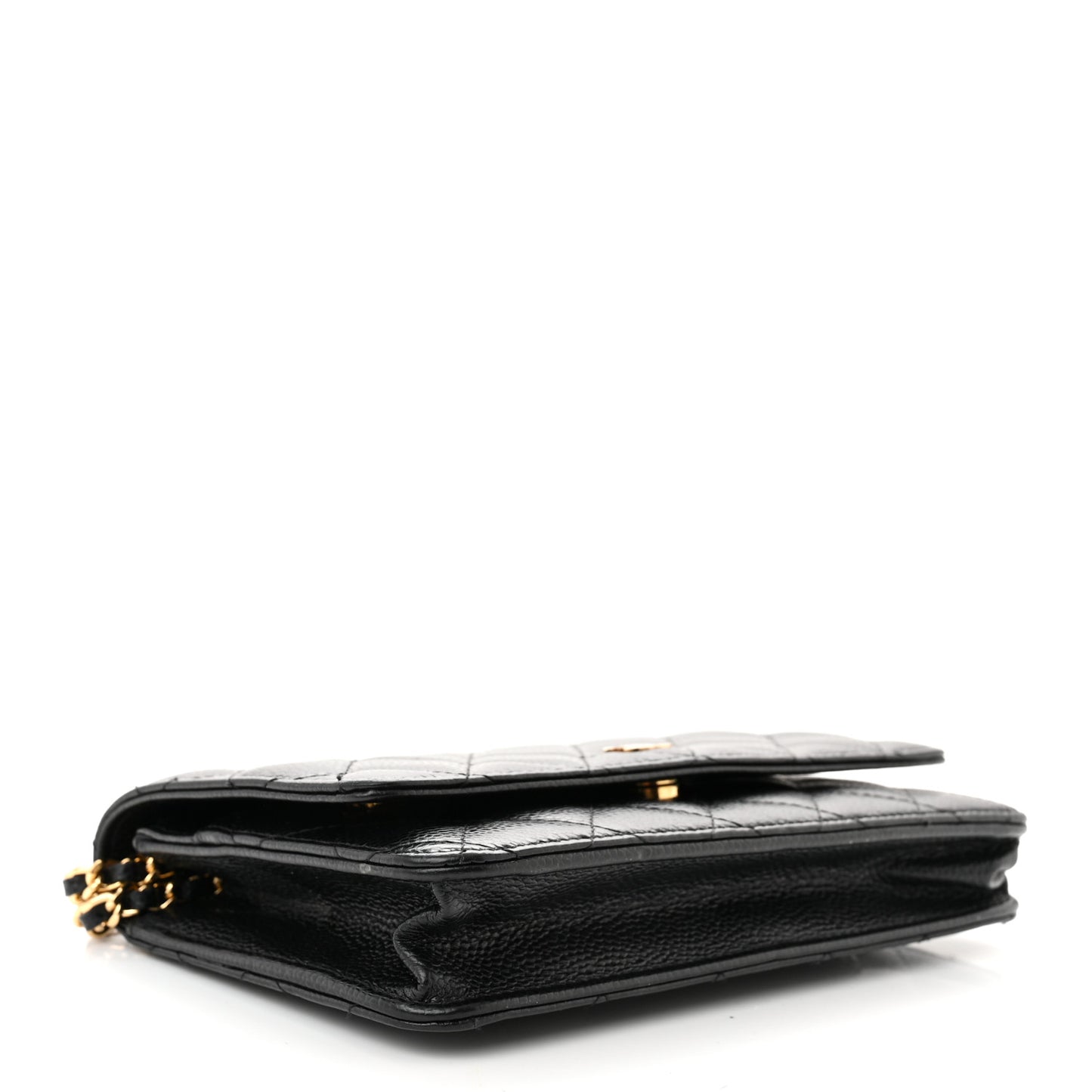 Caviar Quilted Wallet on Chain WOC Black