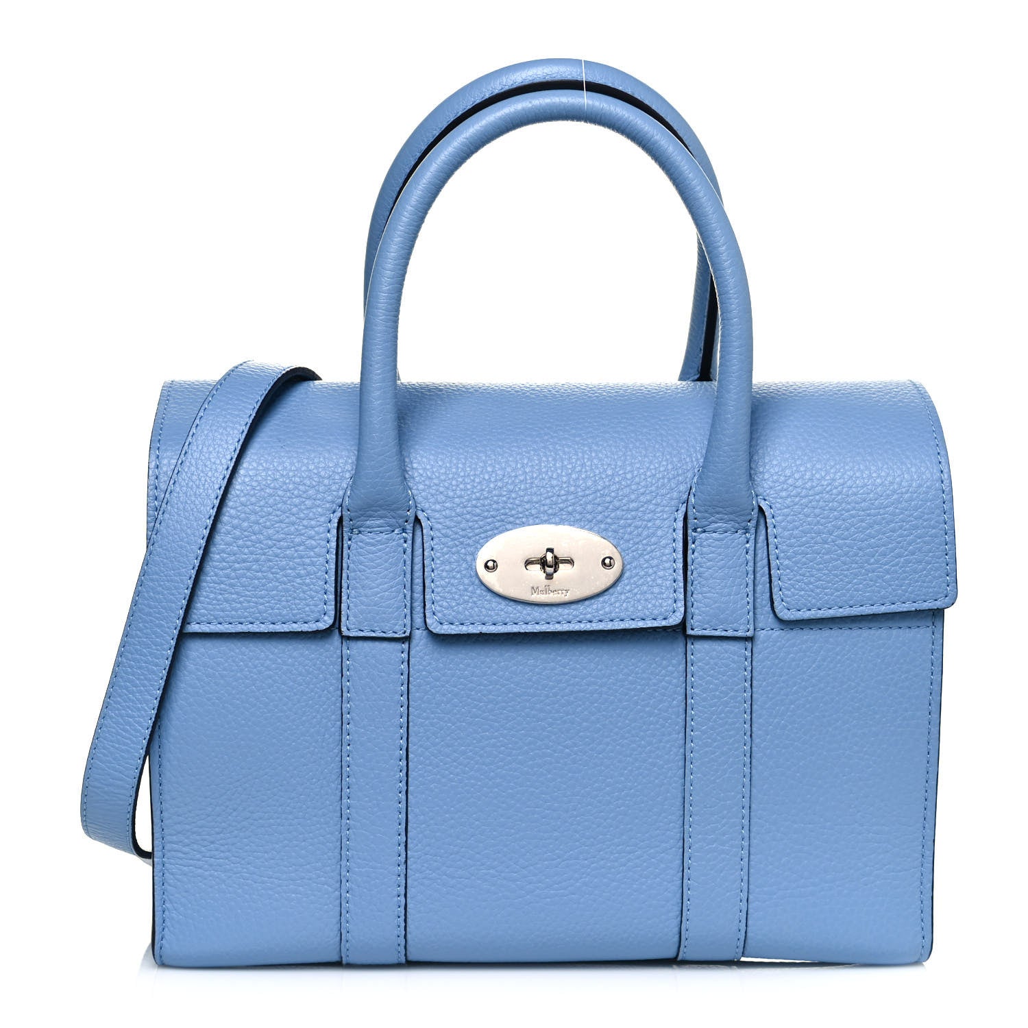 Mulberry Classic Grain Calfskin Small Bayswater Porcelain Blue 1 of 9