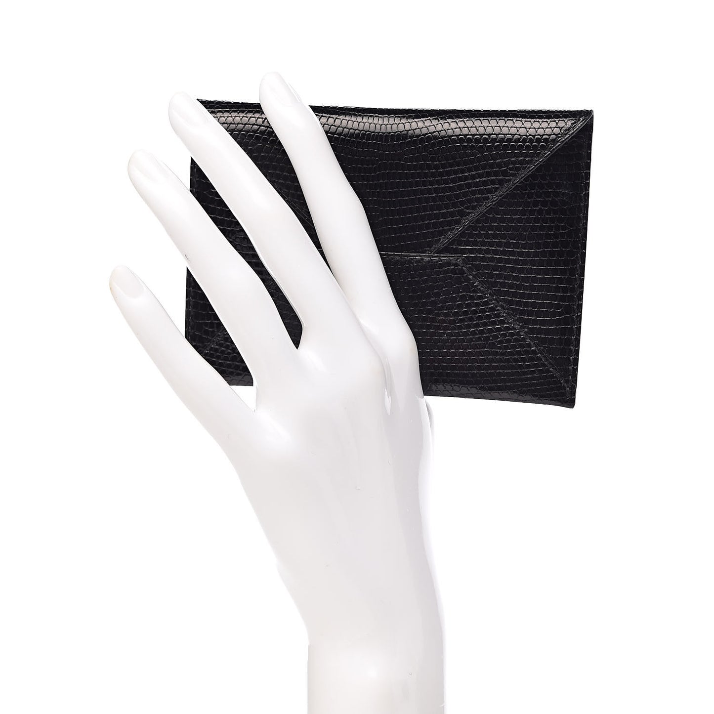 Lizard Niloticus Envelope Pouch Black