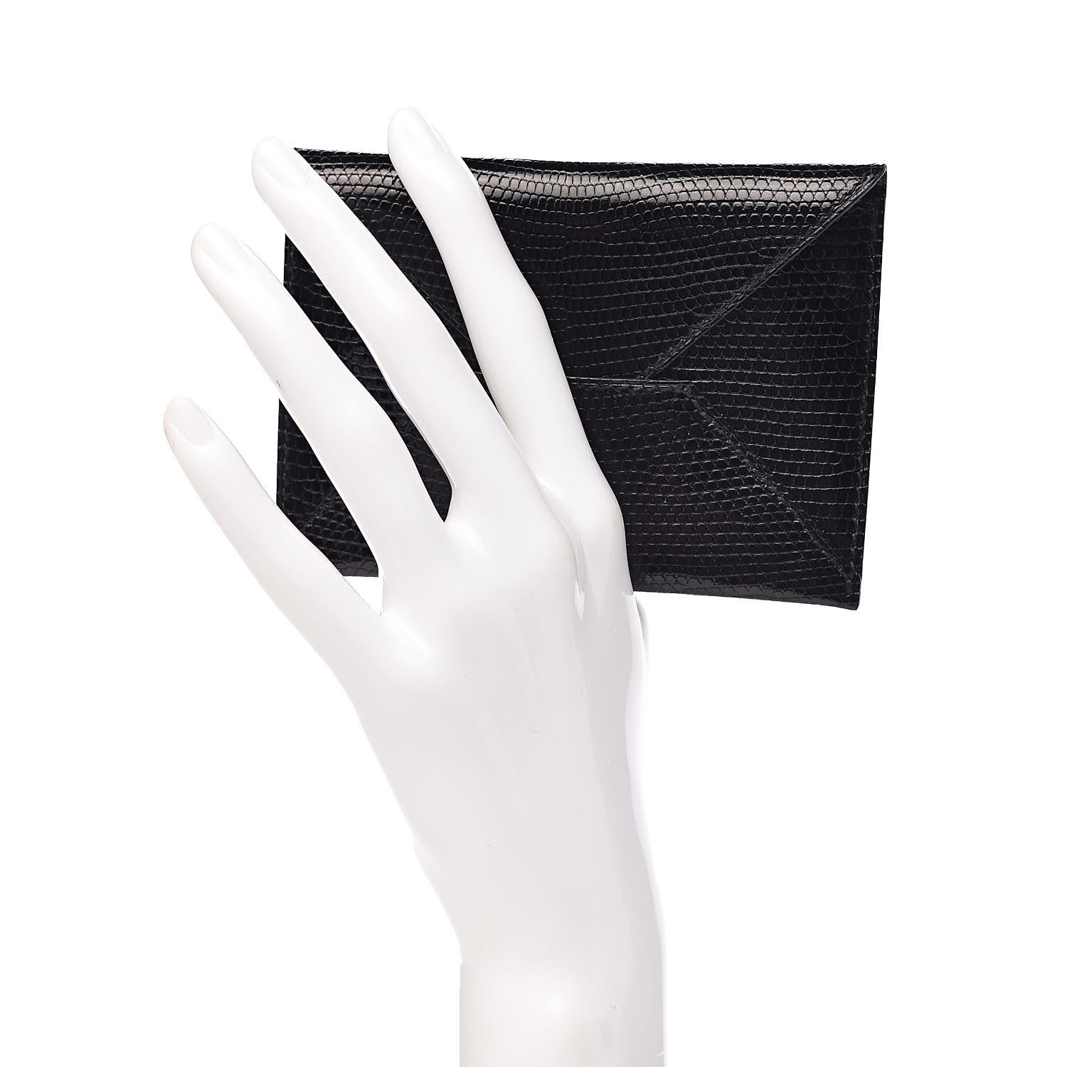 Hermes Lizard Niloticus Envelope Pouch Black 2 of 6