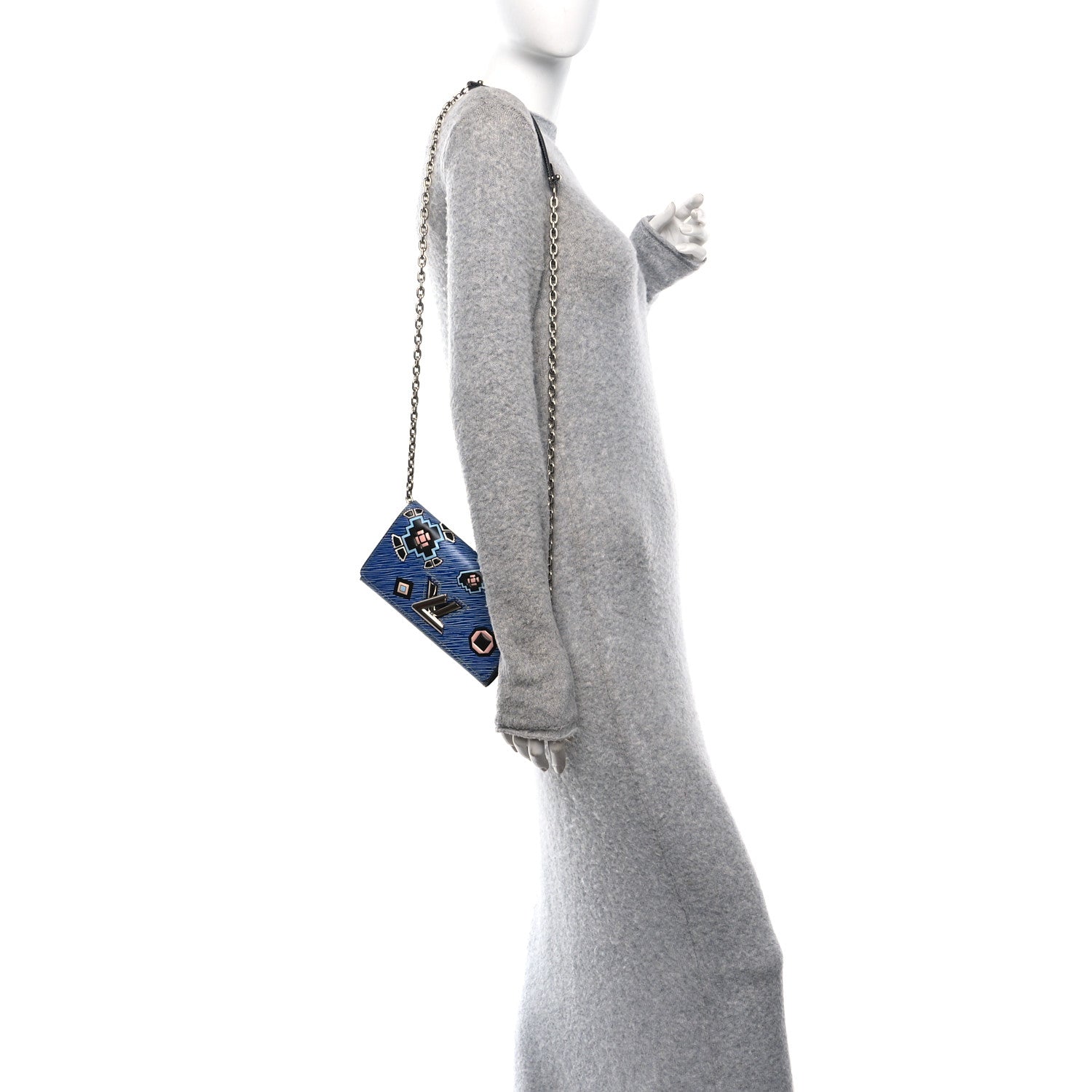 Louis Vuitton Epi Azteque Twist Chain Wallet Denim Light 2 of 10