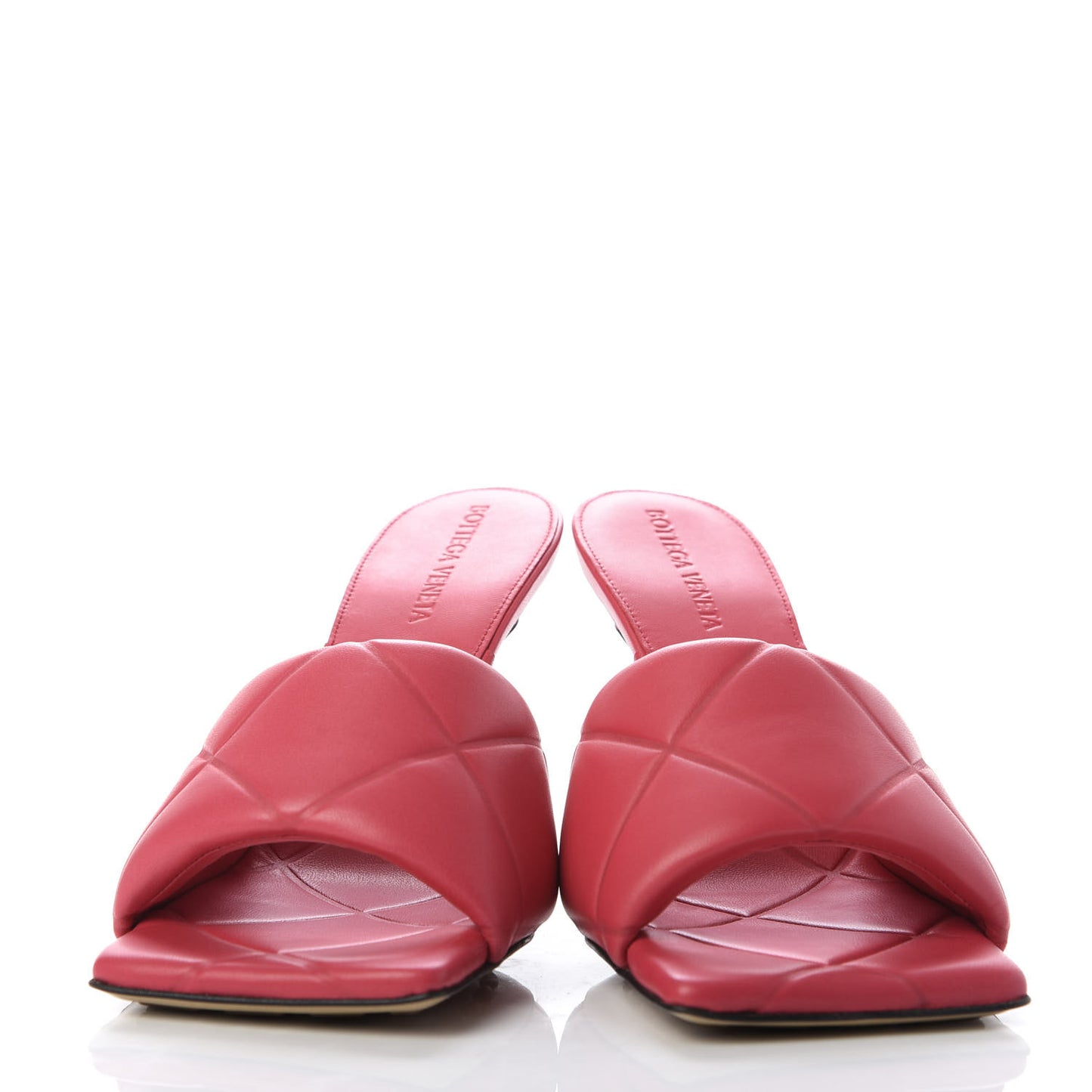 Nappa Quilted Rubber Lido Mule Sandals 38 Lollipop