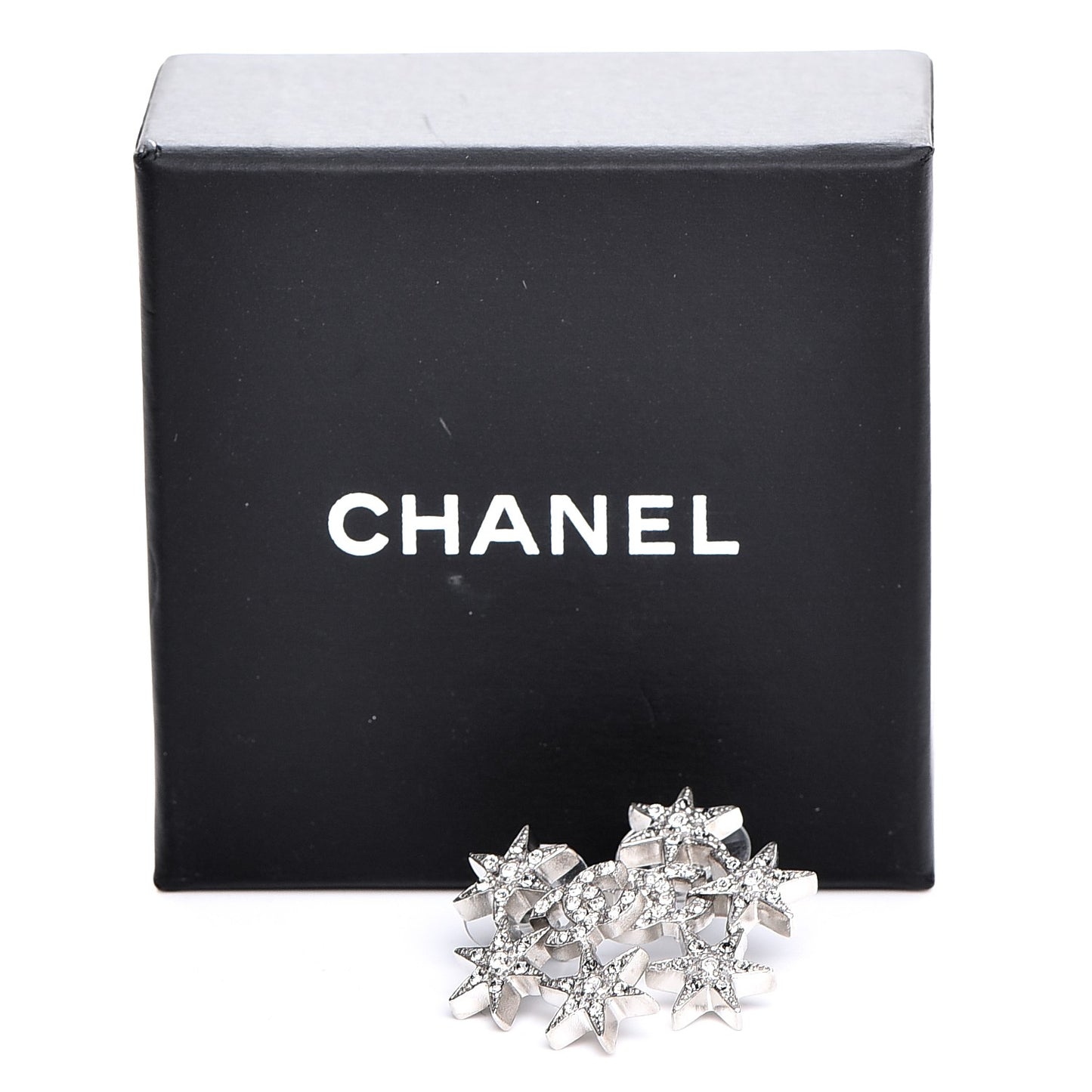 Crystal CC Star Earrings Silver