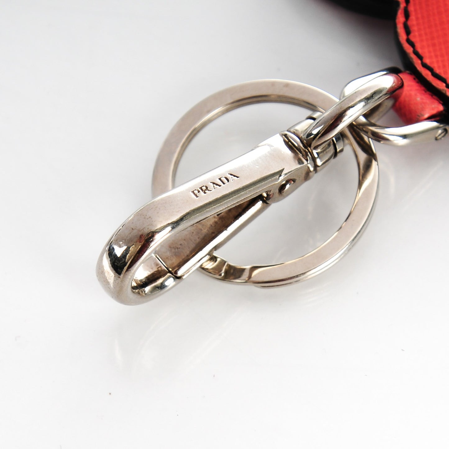 Saffiano Trick Heart Keychain Charm