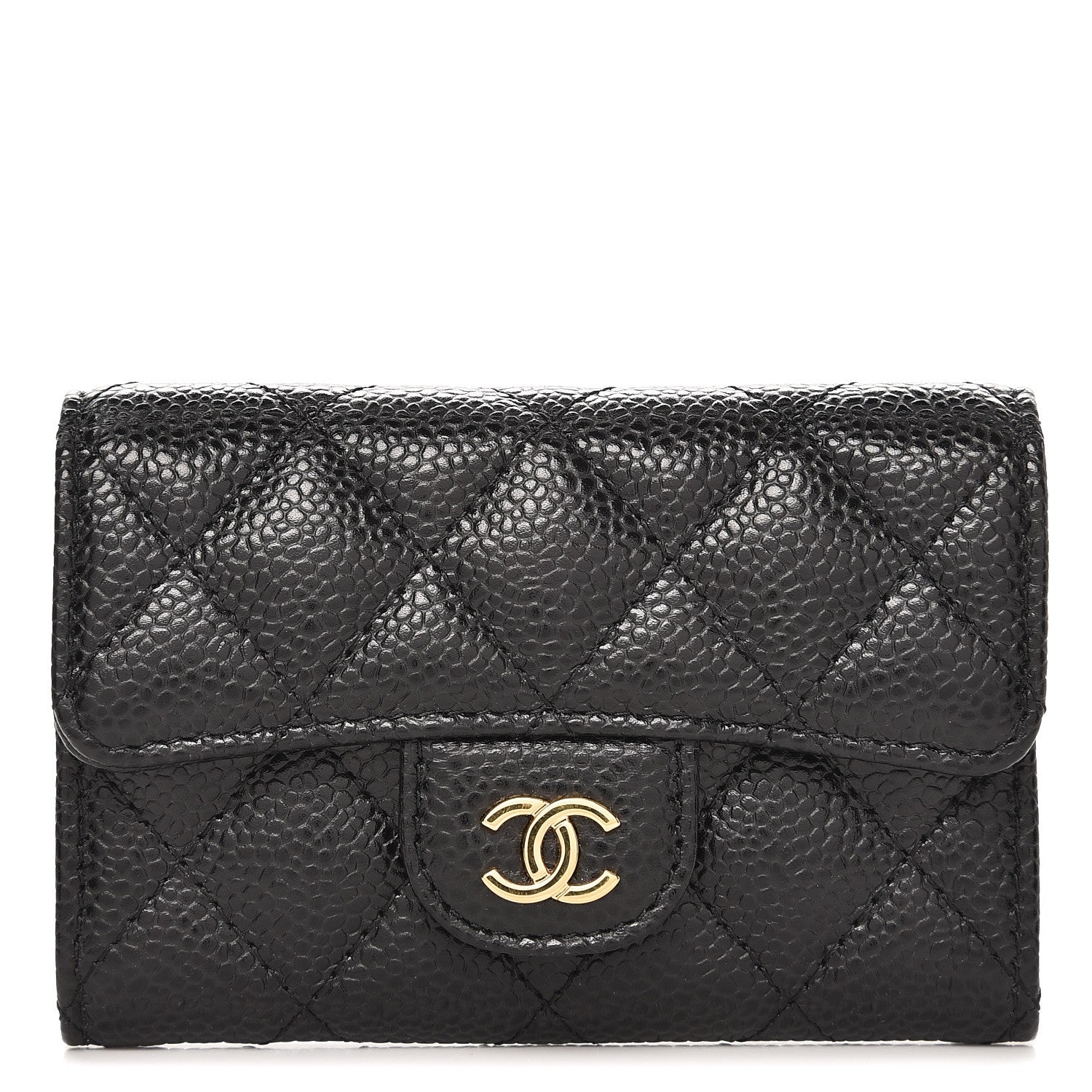 Chanel Caviar Quilted Flap Card Holder Black 1 of 8