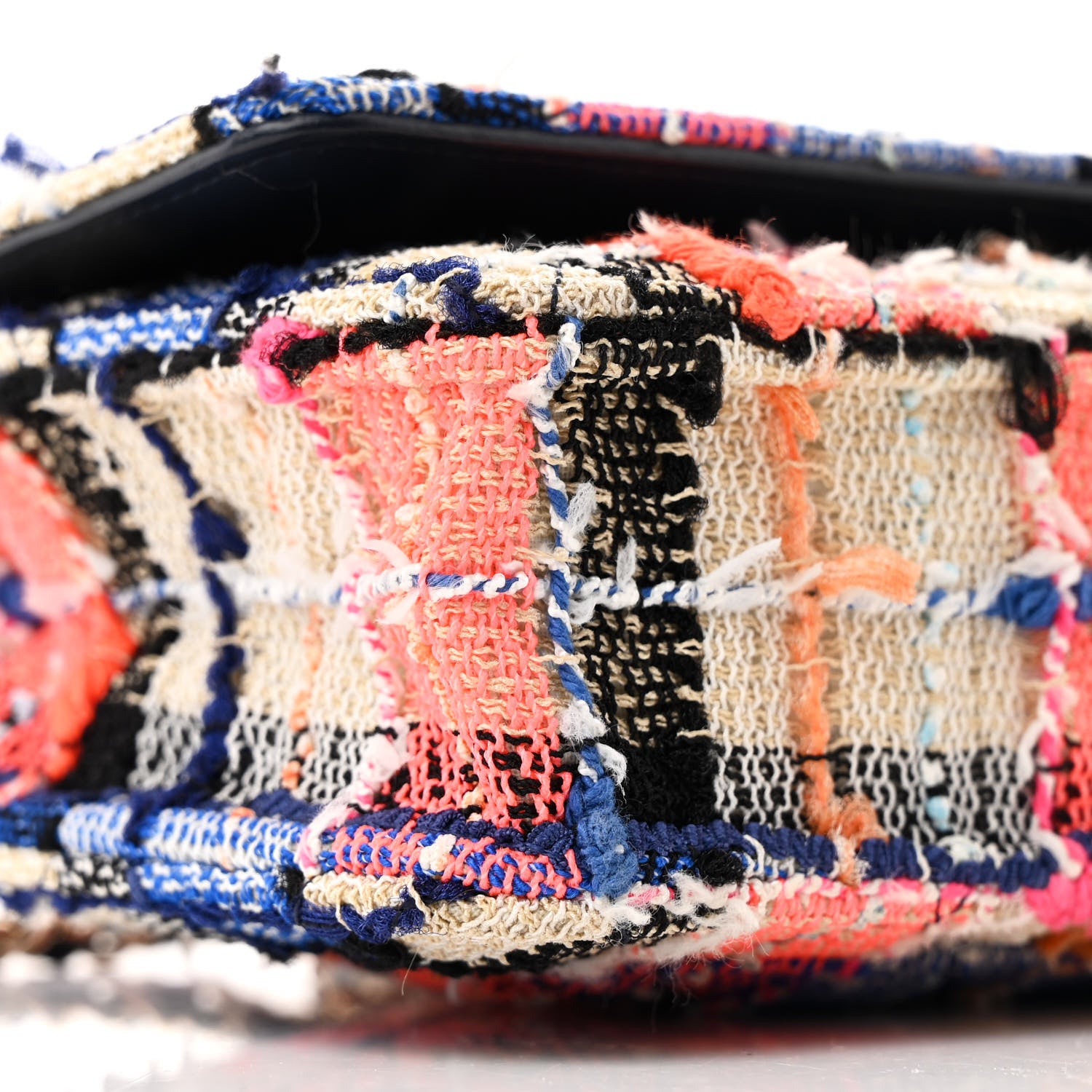 Chanel Tweed Quilted Wallet on Chain WOC Pink Blue Beige 10 of 12