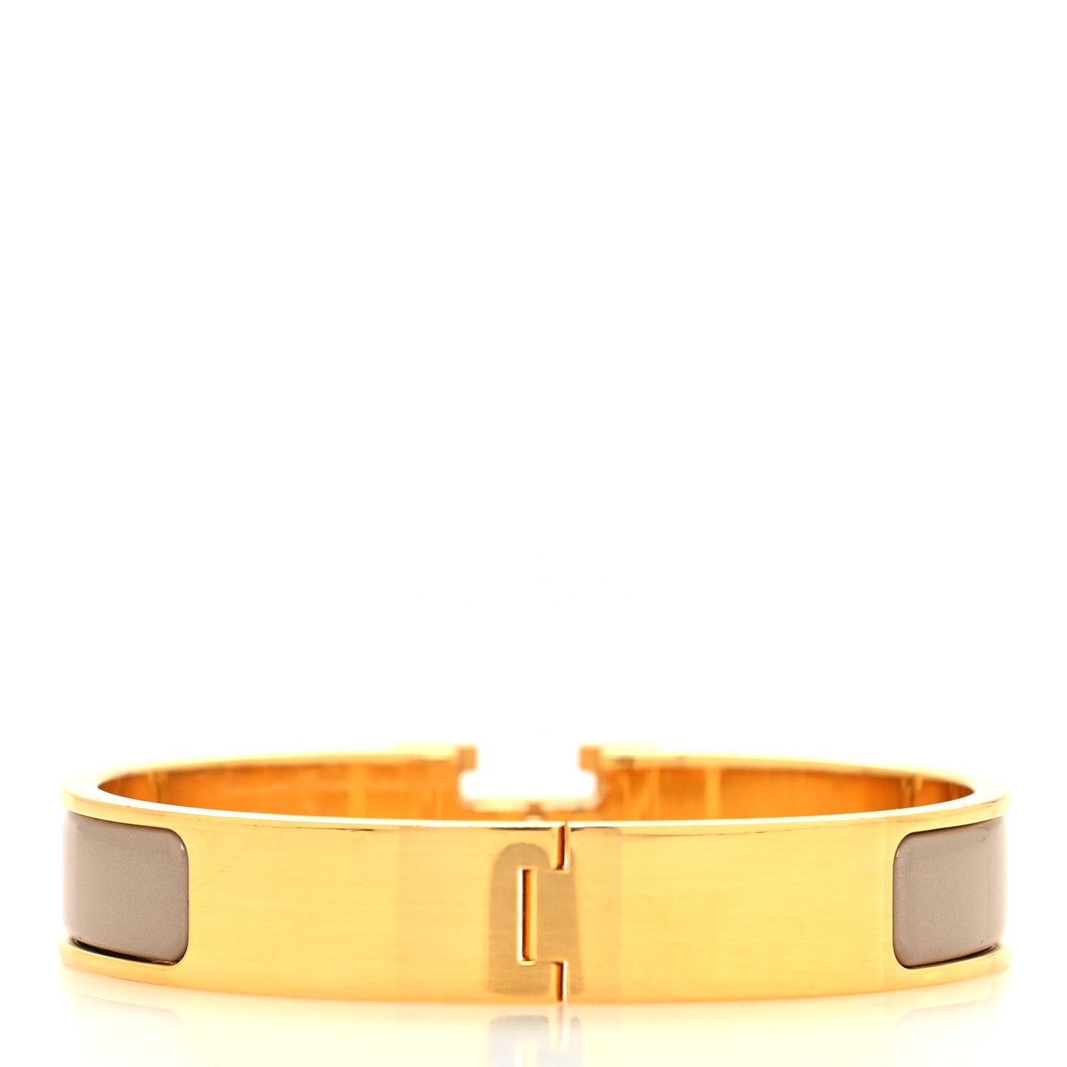 Hermes Enamel Narrow Clic Clac H Bracelet PM Marron Glace 3 of 5