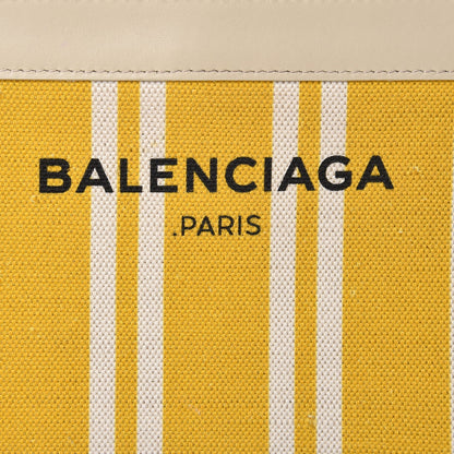 Balenciaga Cotton Canvas Striped Pochette Crossbody Bag Yellow 9 of 10
