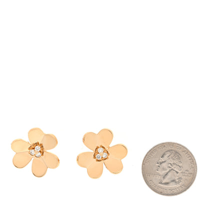 Van Cleef & Arpels 18K Yellow Gold Diamond Large Frivole Earrings 2 of 5