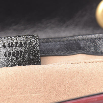 Gucci Azalea Calfskin Matelasse Diagonal Patchwork Mini Torchon GG Marmont Shoulder Bag Black Beige Romantic Cerise 7 of 10