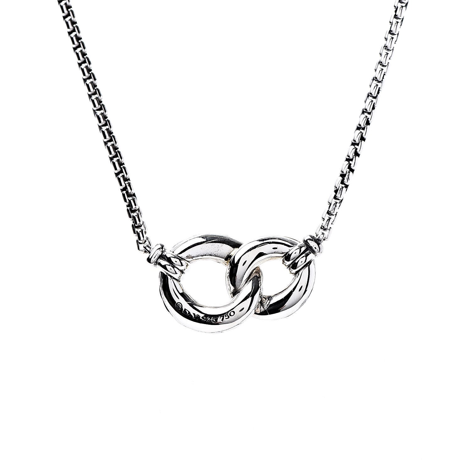 David Yurman Sterling Silver 18K Yellow Gold Belmont Pendant Necklace 5 of 7