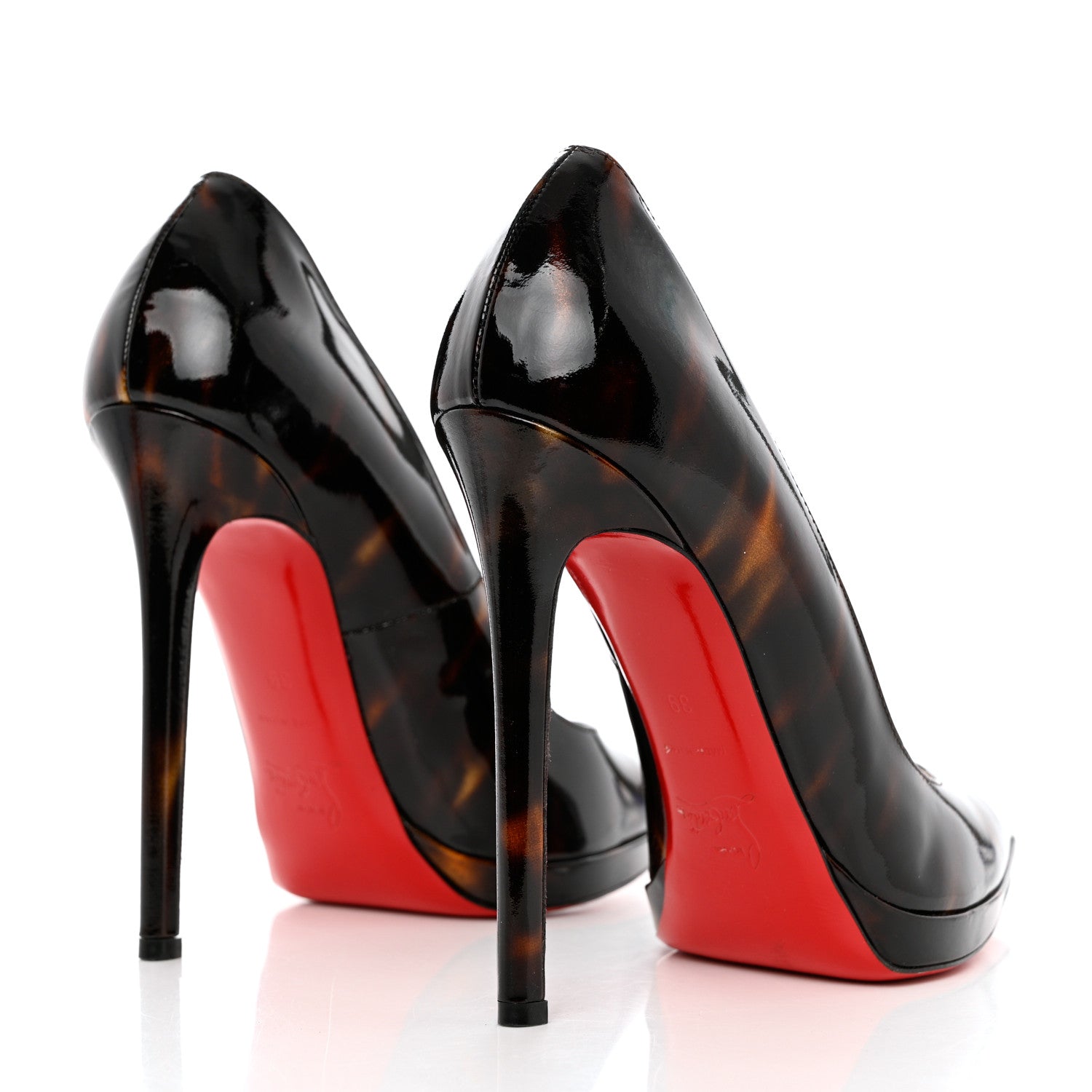 Christian Louboutin Patent Pigalle Plato 120 Pumps 39 Black Brown 4 of 10