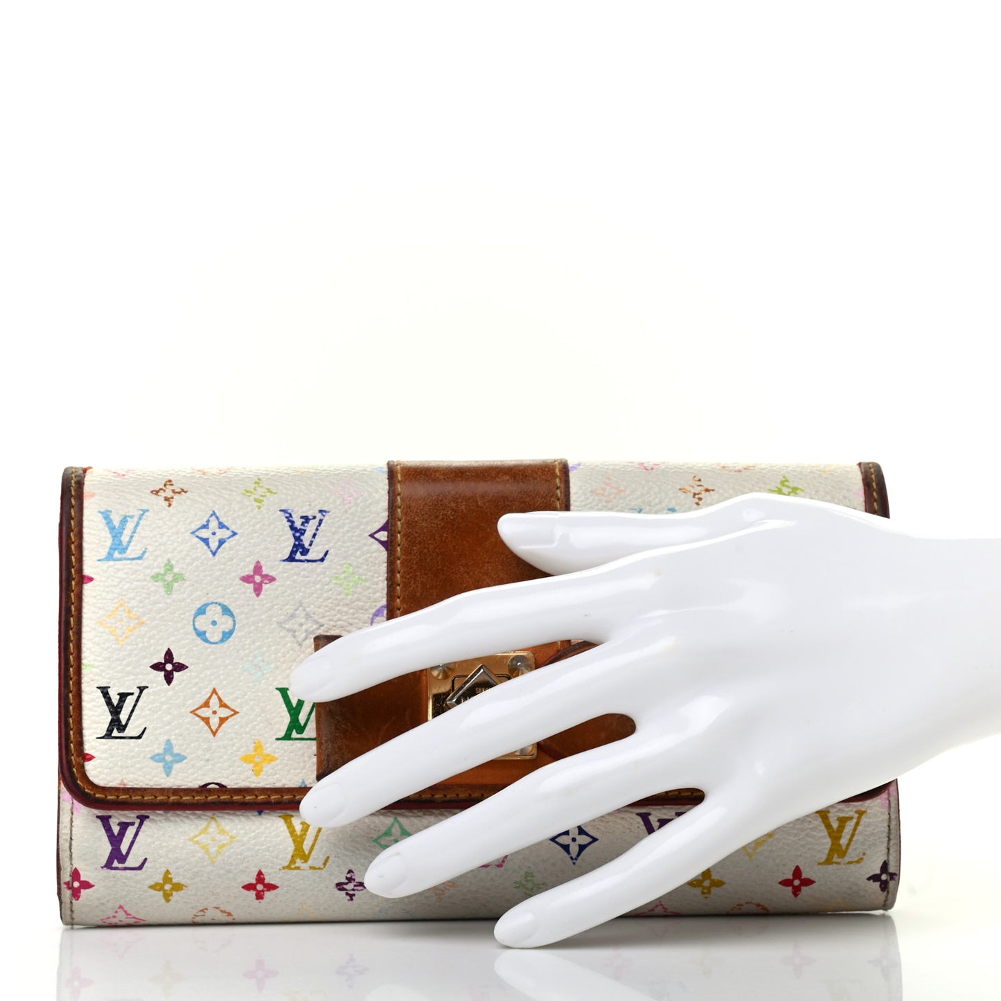 Monogram Multicolor Sarah Noeud Wallet White Litchi