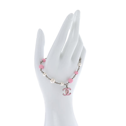 Chanel Pearl Enamel CC Bracelet Pink 2 of 6