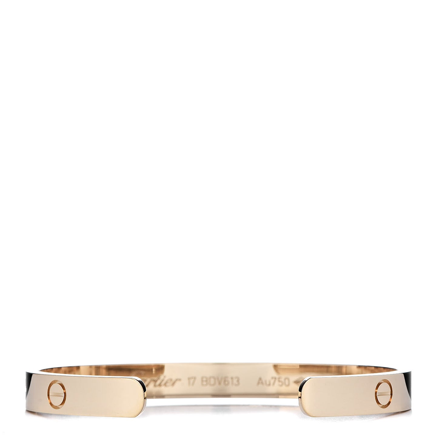 18K Yellow Gold LOVE Cuff Bracelet 17