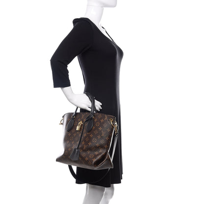 Louis Vuitton Monogram Flower Zipped Tote MM Black 3 of 10