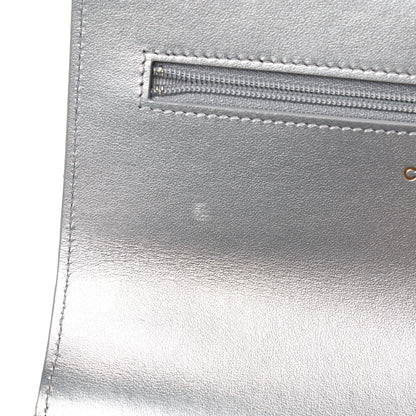 Chanel Metallic Lambskin Quilted Chanel 19 Wallet On Chain WOC Silver 11 of 14