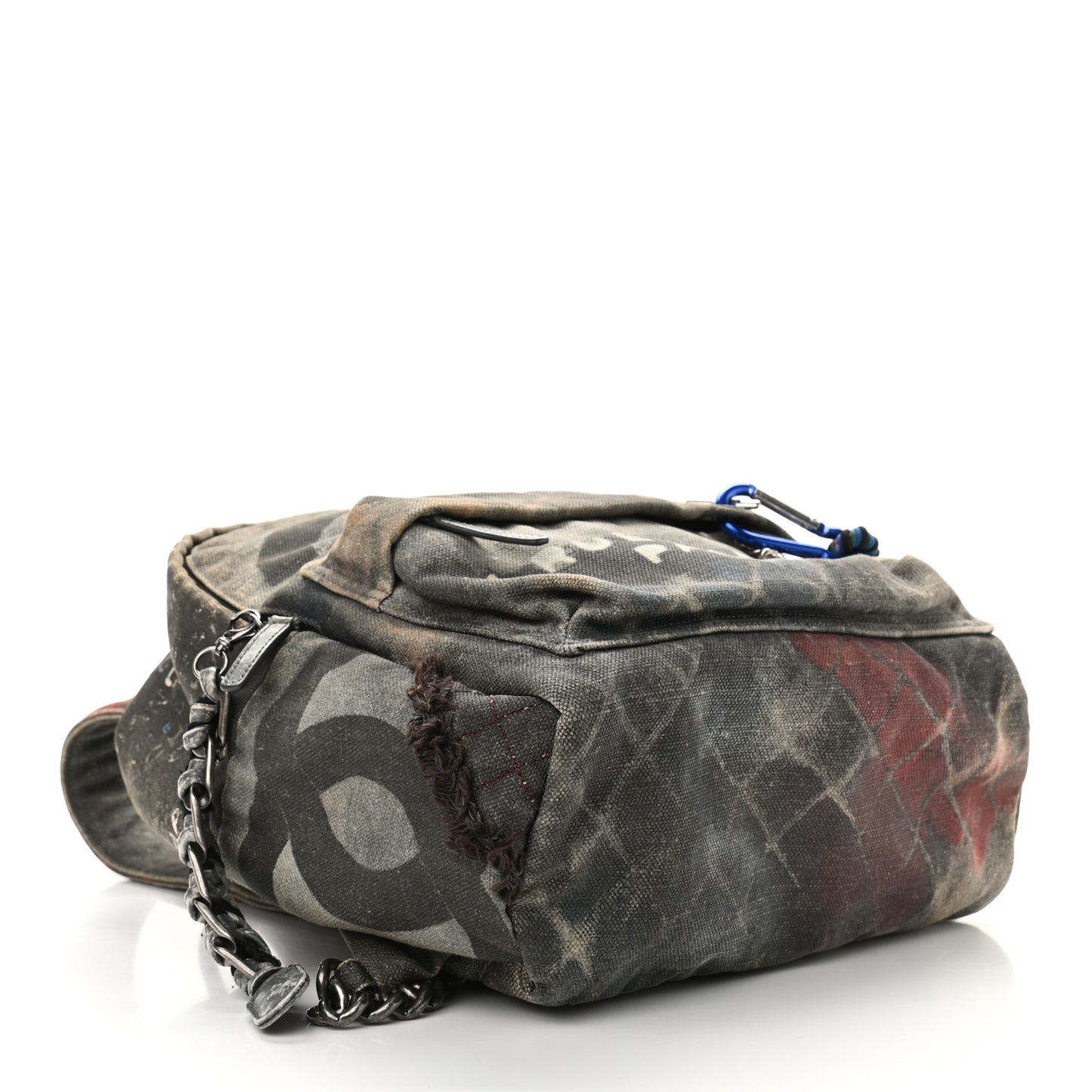 Graffiti Printed Canvas Medium Backpack Black