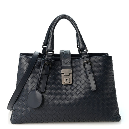 Bottega Veneta Nappa Intrecciato Small Roma Tote Dark Blue 1 of 11