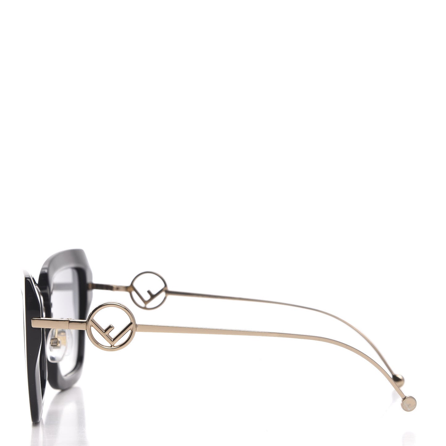 Acetate Metal F is Fendi Square Cat Eye Sunglasses FF 0424/F/S Black
