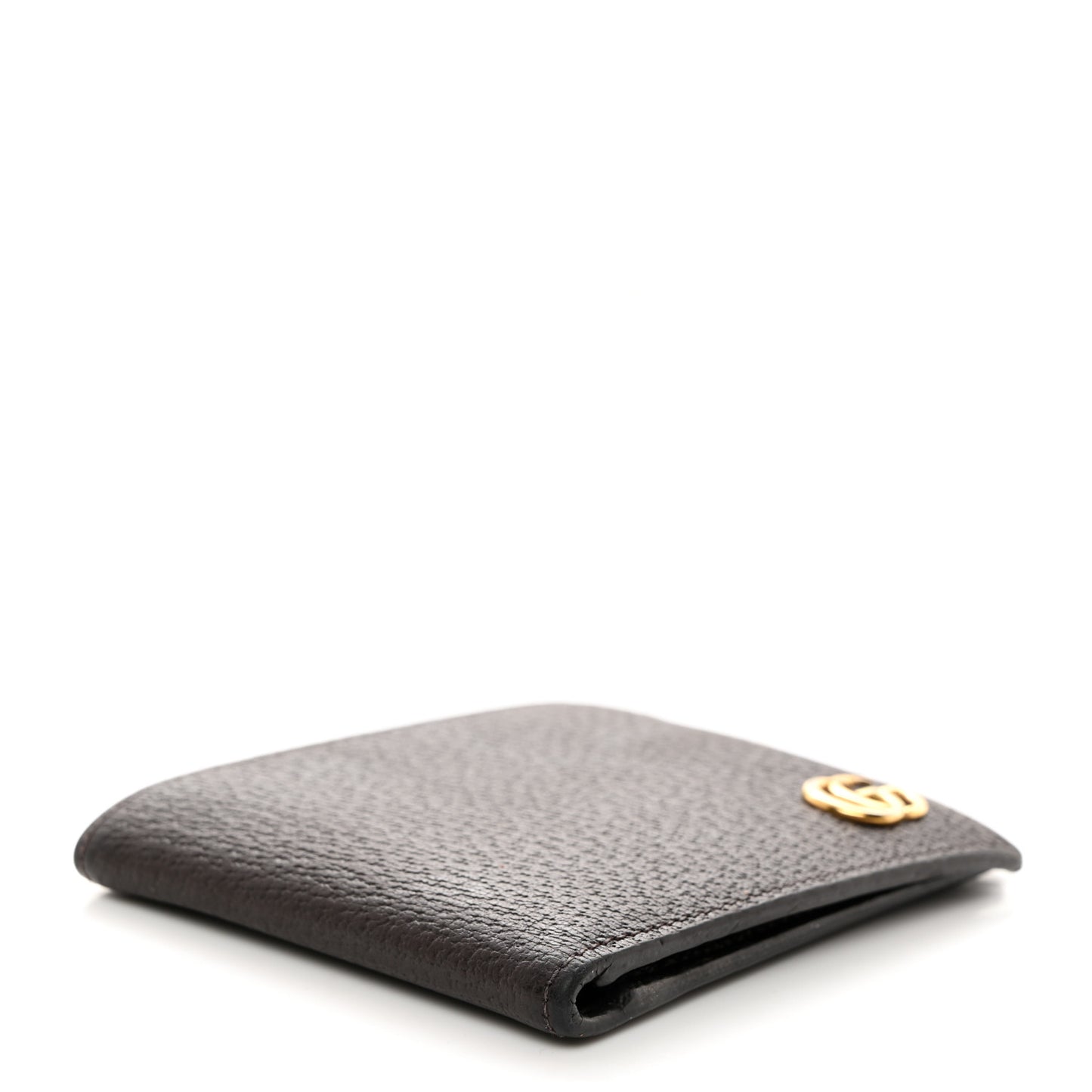 Calfskin Boar Effect GG Marmont Bi-Fold Wallet Brown