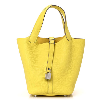 Hermes Taurillon Clemence Picotin Lock 18 PM Lime 1 of 9