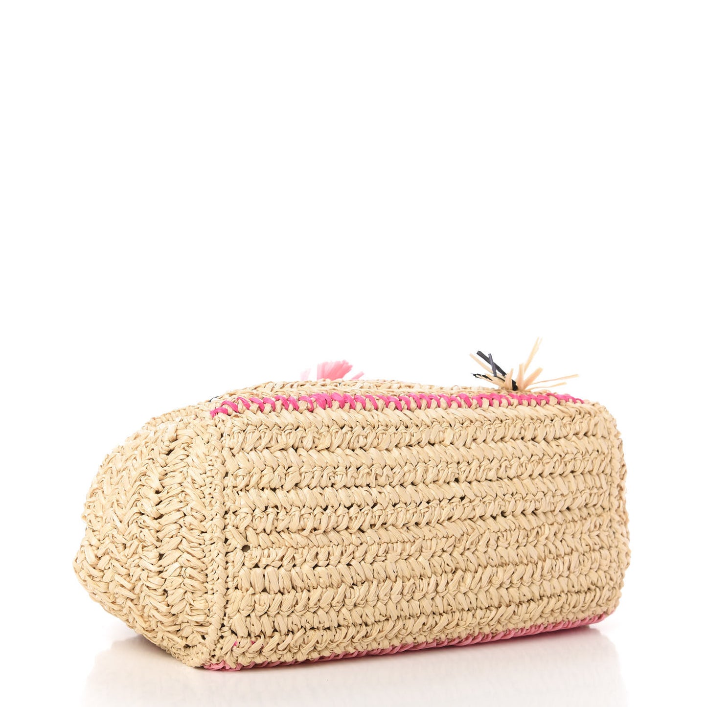 Raffia Woven Tote Naturale Rosa