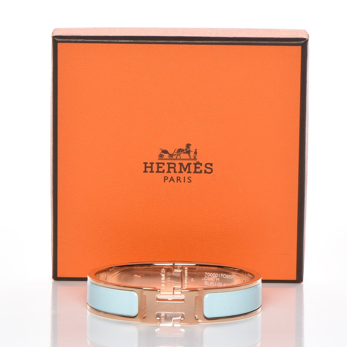 Enamel Narrow Clic Clac H Bracelet PM Bleu Glacier