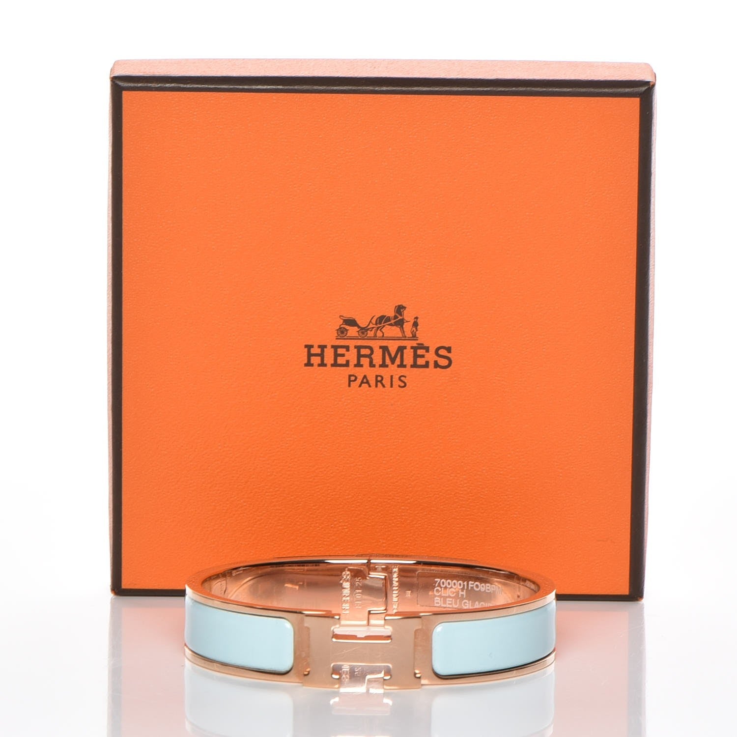 Hermes Enamel Narrow Clic Clac H Bracelet PM Bleu Glacier 6 of 6