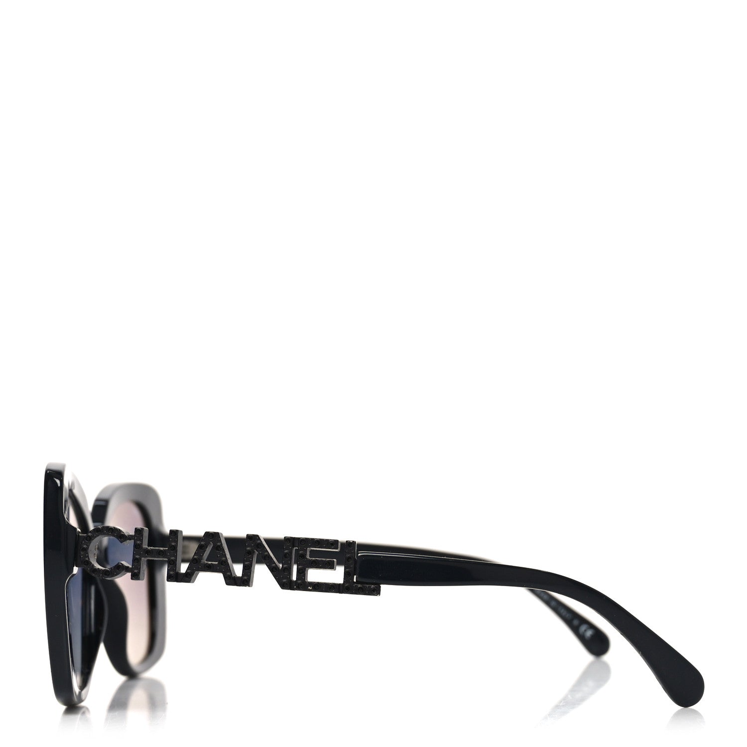 Chanel Acetate Strass Polarized Square Sunglasses 5422-B Black 3 of 7