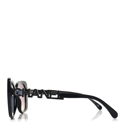 Chanel Acetate Strass Polarized Square Sunglasses 5422-B Black 3 of 7