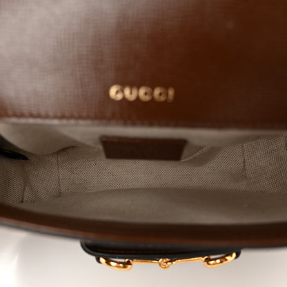 Gucci GG Supreme Monogram Azalea Calfskin Web Mini Horsebit 1955 Shoulder Bag Beige Ebony Brown Sugar 5 of 11