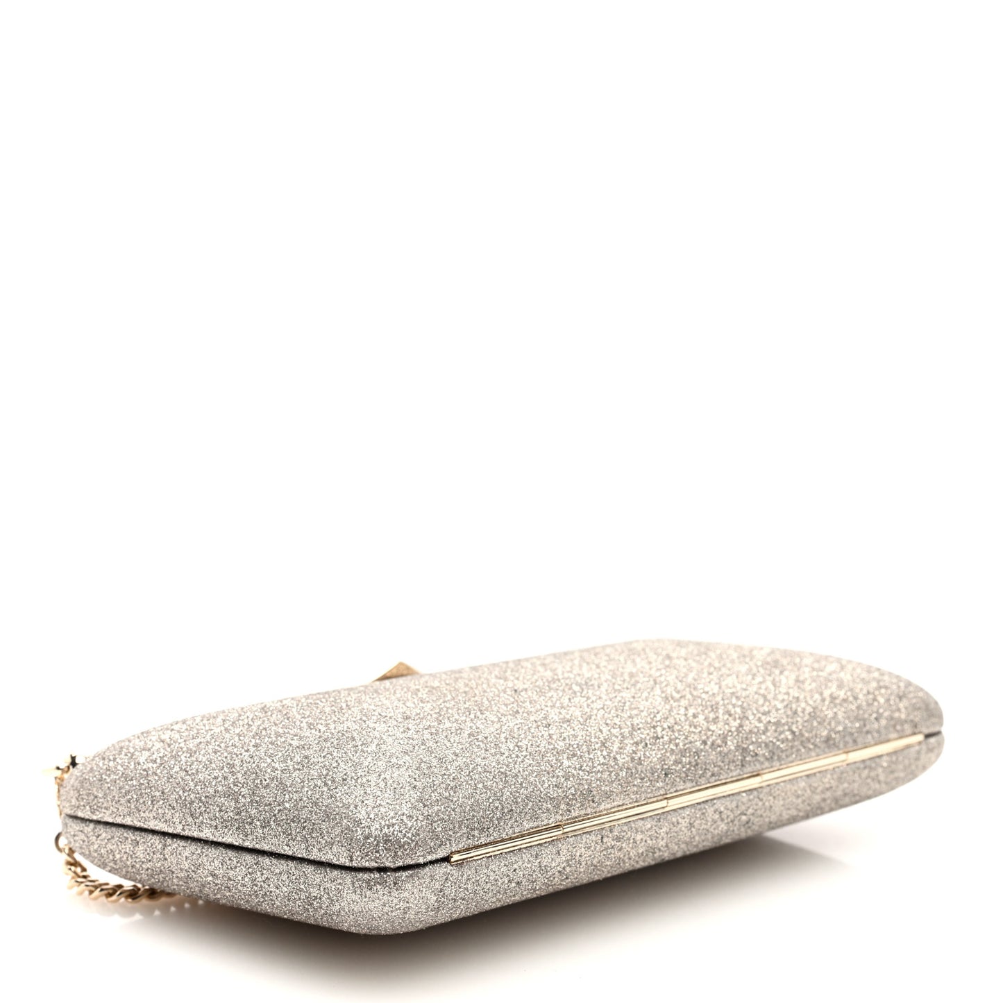 Dusty Glitter Ellipse Clutch Platinum Ice