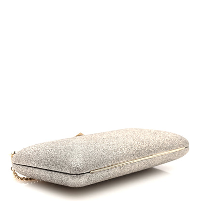 Jimmy Choo Dusty Glitter Ellipse Clutch Platinum Ice 4 of 9