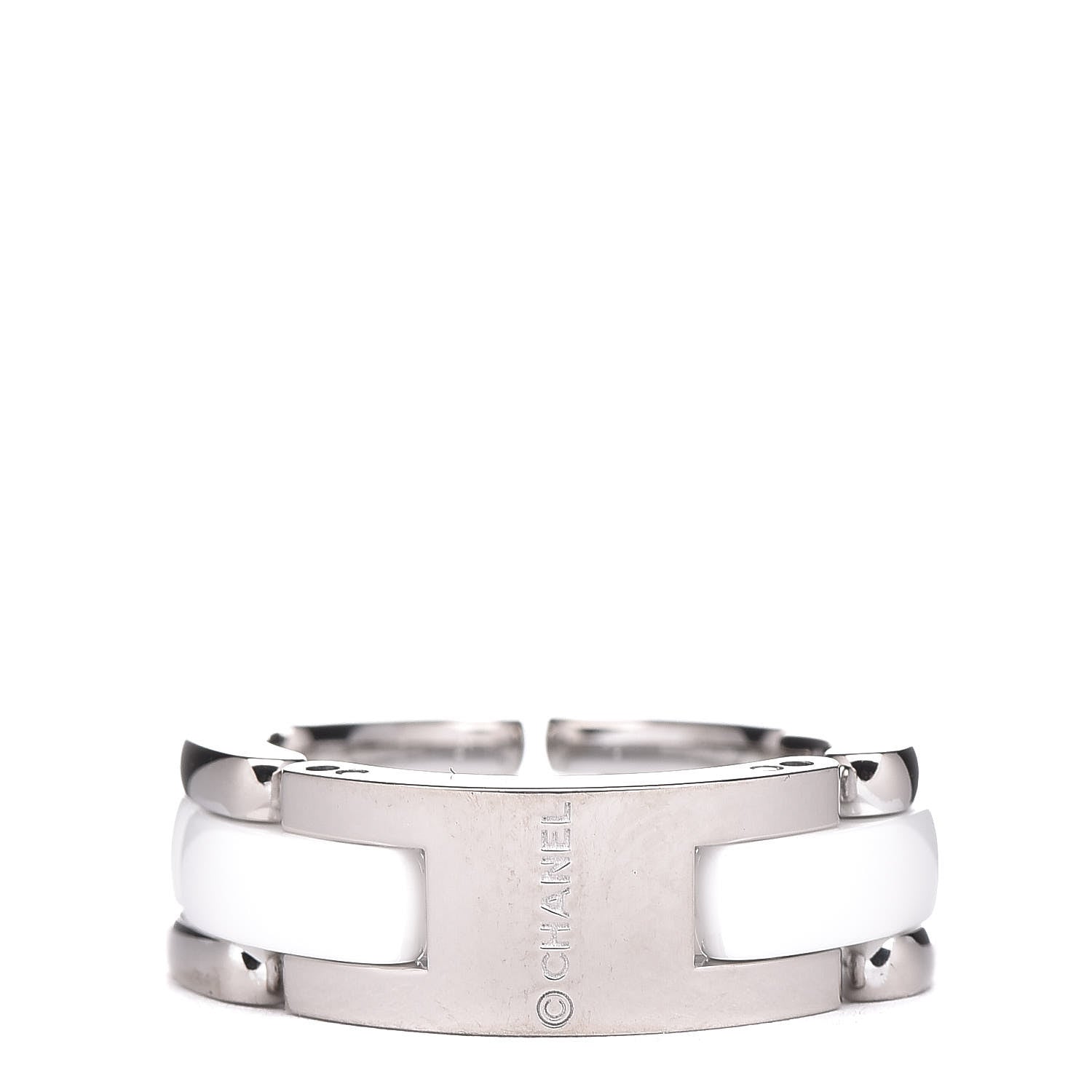 Chanel 18K White Gold White Ceramic Medium Ultra Ring 51 5.25 3 of 4